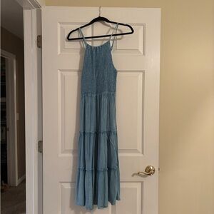 Blue Sleeveless Maxi Summer Dress